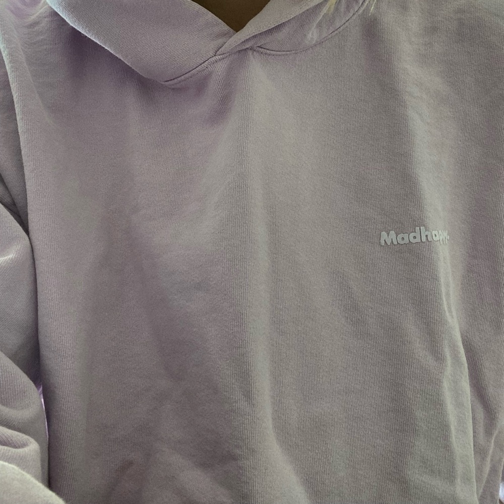 MadHappy. LAVENDER MAD HAPPY OVERSIZED CROPPED HOODIE
